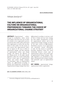 The influence of organizational culture on organizational preferences