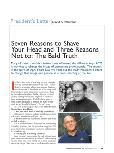 Seven Reasons to Shave Your Head and Three Reasons Not to