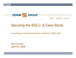 Securing the SDLC: A Case Study
