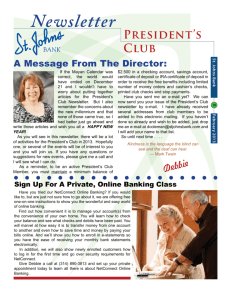 President's Club Newsletter February 2013