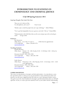 Syllabus - Criminology and Criminal Justice Website