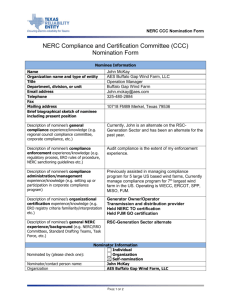 NERC Compliance and Certification Committee (CCC) Nomination