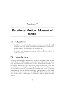 Rotational Motion: Moment of Inertia