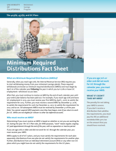 Minimum Required Distributions Fact Sheet - UCnet