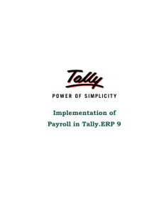 Implementation of Payroll in Tally.ERP 9