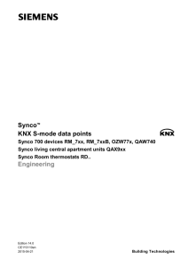 Engineering Synco KNX S-mode data points