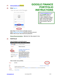 Google Finance Portfolio Instructions