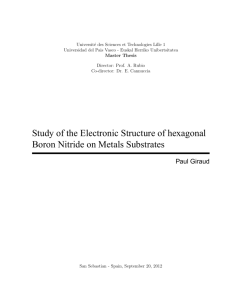 Study of the Electronic Structure of hexagonal Boron Nitride on