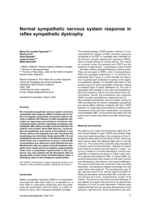 Normal sympathetic nervous system response in reflex sympathetic