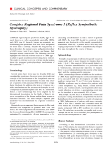 Complex Regional Pain Syndrome I (Reflex Sympathetic Dystrophy)