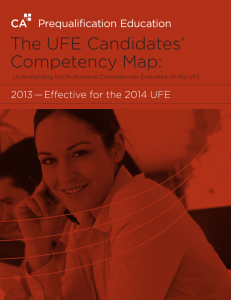The UFE Candidates' Competency Map
