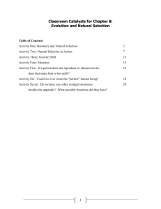 Teaching Activities for Chapter 8: Evolution and Natural Selection
