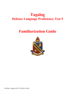 Tagalog - Defense Language Institute Foreign Language Center