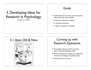 3. Developing Ideas for Research in Psychology