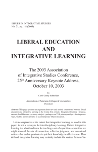liberal education and integrative learning