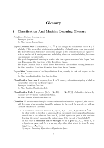 Glossary of Machine Learning-Statistical Classification Terms