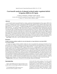 Cost-benefit analysis of almond orchard under regulated deficit