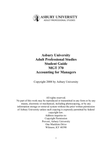 Asbury College Elementary Achieve Program
