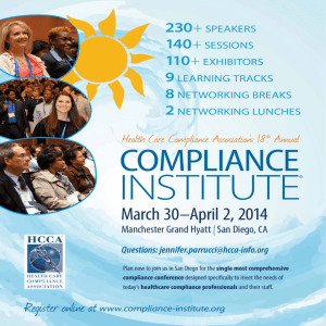March 30–April 2, 2014 - Health Care Compliance Association