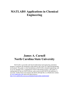 MATLAB® Applications in Chemical Engineering James A. Carnell
