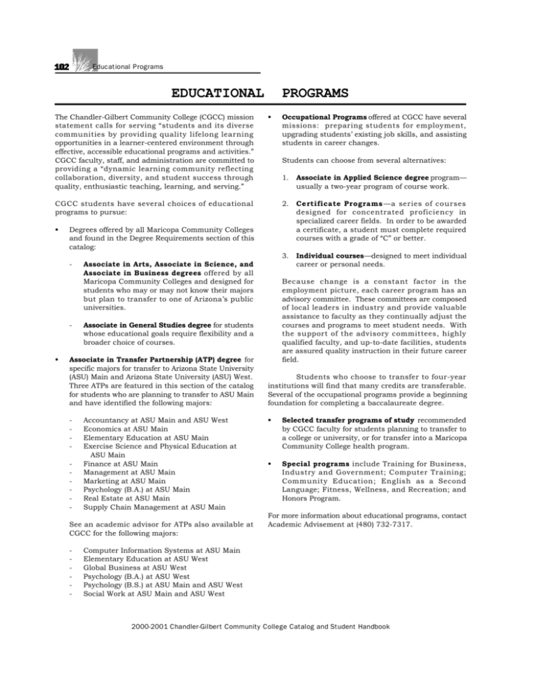 Asu Elementary Education Major Map Educational Programs - Chandler