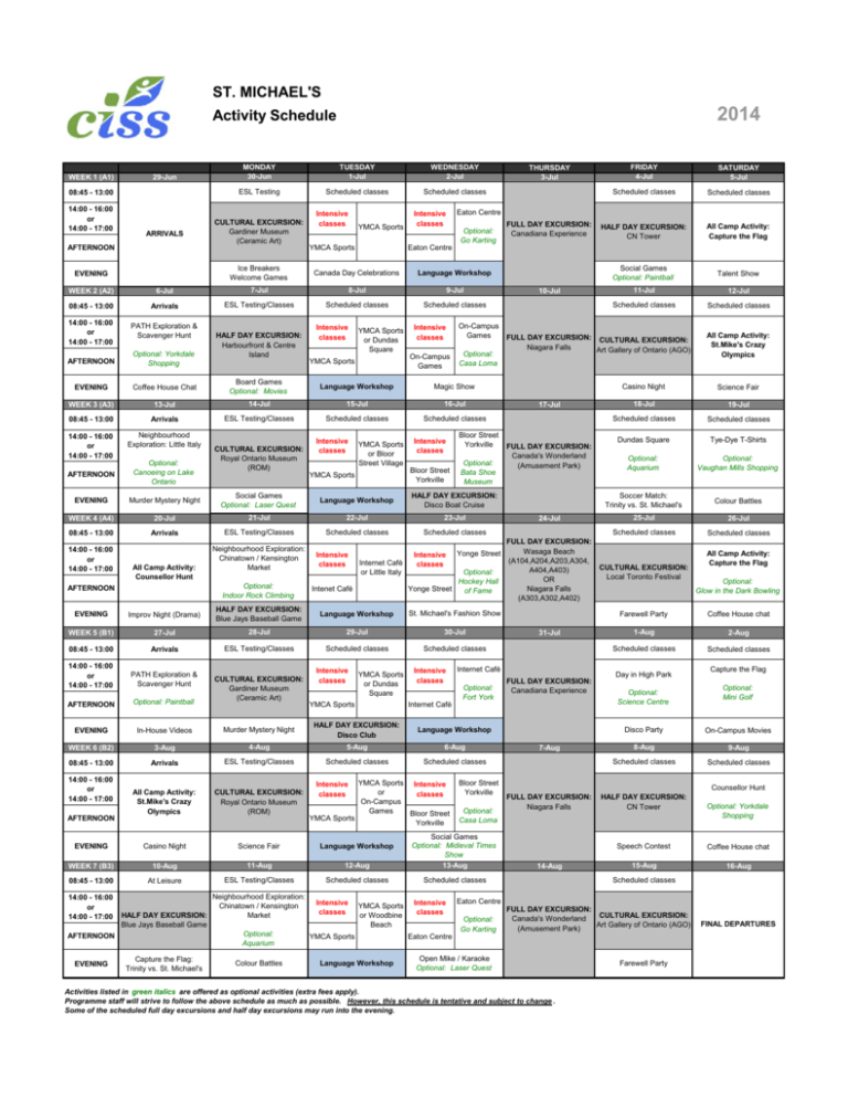 st-michael-s-activity-schedule