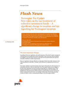 Flash News: Norwegian Tax Update New rules on the tax