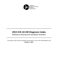 2015 ICD-10-CM Diagnosis Codes for Audiology
