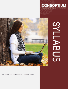 AU PSYC 101 Introduction to Psychology