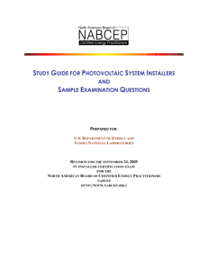 NABCEP Study Guide - Brooks Engineering