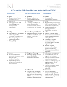 Risk-based Privacy Maturity Model