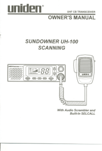 UH-100 Owner's - Uniden Australia