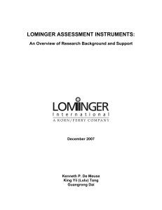 Lominger assessment instruments