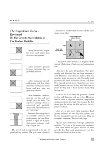 The Experience Curve - Reviewed IV. The Growth Share Matrix