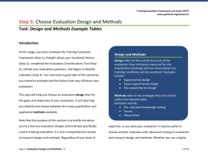 Step 5: Choose Evaluation Design and Methods - I-Tech