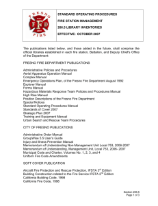 Library Inventories - Fresno Fire Department