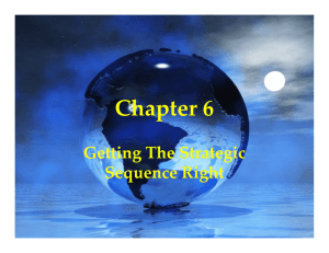 Chapter 6-Getting the strategic sequence right