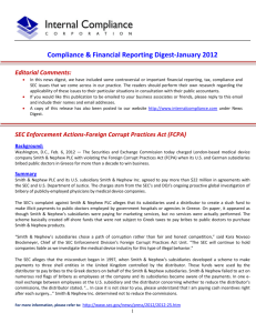 Compliance & Financial Reporting Digest-January 2012