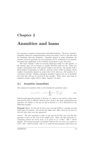 Annuities and loans