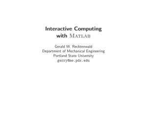 Interactive Computing with MAtlAB