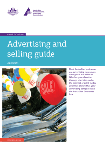 ACCC Advertising and selling guide