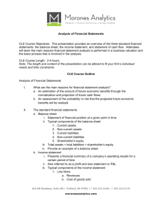 Analysis of Financial Statements - Outline