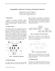 Dependability Analysis for E-Commerce System Business Decisions