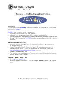 Resource 1: MathXL Student Instructions
