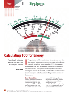 Calculating TCO for Energy