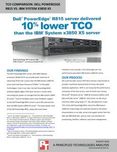 tco comparison: dell poweredge r815 vs. ibm system x3850 x5 our