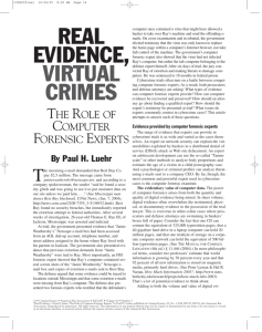 real evidence, virtual crimes