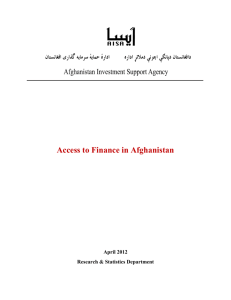 Access to Finance in Afghanistan
