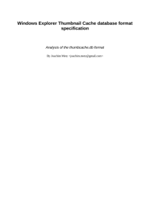 Windows Explorer Thumbnail Cache database format