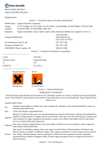 Material Safety Data Sheet Copper (II) Sulfate Anhydrous MSDS